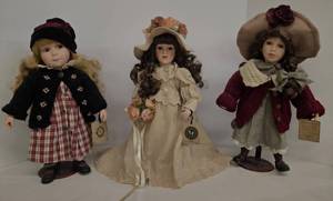 lot 64 image: Collectible YESTERDAY BOYDS Collection  Dolls - Qty 3