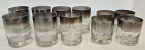 lot 65 image: MCM Silver Fade Ombre Lowball Glasses - DOROTHY THORPE - Qty 11