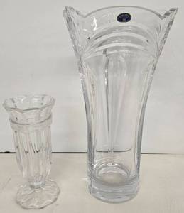 lot 143 image: Vintage BOHEMIA & Bleikristall Lead Crystal Vases