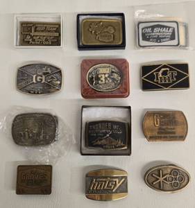 lot 157 image: Vintage Collectible Belt Buckles - Qty 12