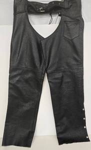 lot 164 image: Vintage Mens INTERSTATE Black Leather Chaps 