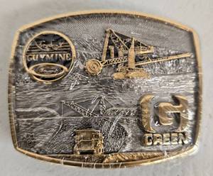 lot 187 image: Vintage GREEN & GUYMINE 24KT Gold Plated Belt Buckle