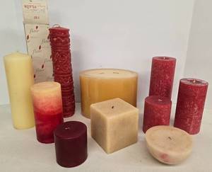 lot 188 image: Variety of Vintage Cream & Red Candles