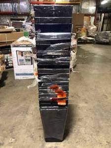 lot 9 image: Lot  of Vigoro 11.5 in. Harmony Medium Cobalt Blue Plastic Square Planter (11.5 in. L x 11.5 in. W x 20 in. H)   Customer Returns See Pictures