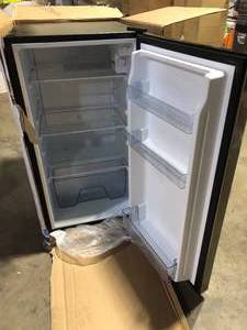 lot 16 image: Vissani 3.2 cu. ft. Mini Refrigerator in Stainless Steel,  Customer Returns See Pictures
