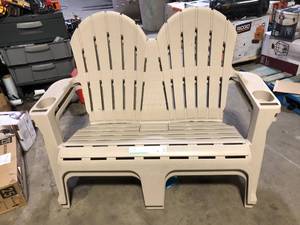 lot 32 image: Lot of 2 Stylewell Adirondack Bench Putty Beige   Customer Returns See Pictures
