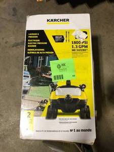 lot 44 image: Karcher 1800 PSI 1.30 GPM K 3 Follow Me Portable Electric Power Pressure Washer on Wheels with Vario & Dirtblaster Spray Wands Customer Returns See Pictures