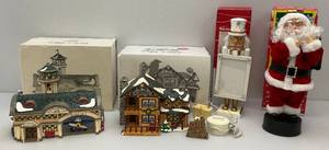 lot 104 image: Misc. Christmas Items Including Snow Village Airport , Smokey Mountain Retreat, Animated Santa & More (All In Original Boxes)