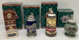 lot 34 image: Collectible Anheuser Busch Budweiser Collectors Club Steins (NIB)