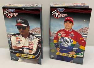 lot 64 image: 1997 Starting Lineup Winners Circle NASCAR Dale Earnhardt & Jeff Gordon Fully Poseable Figures (NIB)