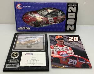 lot 66 image: Misc. Signed NASCAR Items & Dale Earnhardt Jr. Limited Edition Wall Hanging (NIB)
