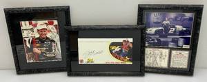lot 68 image: Misc. Signed NASCAR Items Framed Behind Glass (Rusty Wallace Not Signed)