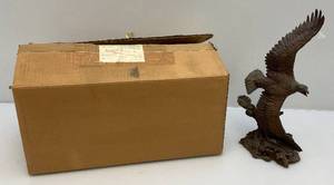 lot 91 image: A. J. Obara, Jr. Limited Edition Bronze Sculpture The American Bald Eagle 4631800 7 L x 14 12 T x 5 W