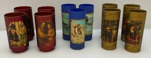 lot 96 image: Misc. Colored 1960s Jim Beam Art Collectors Highball Glasses,