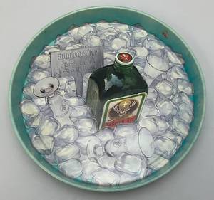lot 110 image: 13 Jagermeifter Metal Serving Tray