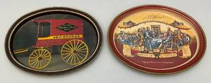 lot 114 image: Misc. Metal Serving Trays Icluding The Great Atlantic S. Pacific Tea Co. 11 12 x 14 12  & Miller 11 34 x 14 12