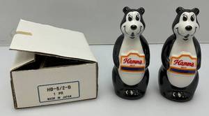 lot 116 image: Vintage Hamms Beer Bear Salt & Pepper Shakers 4 34 With Original Box