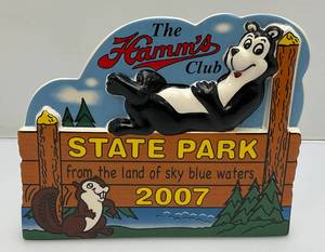 lot 117 image: 2007 Hamms Club State Park Porcelain Commemorative Porcilain Plaque 7 H x 8 12 L With Original Box