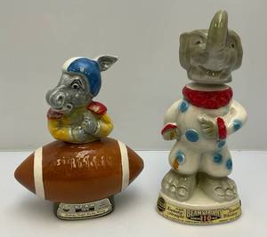 lot 138 image: Vintage Jim Beam Elephant & Donkey Decanters (EMPTY)