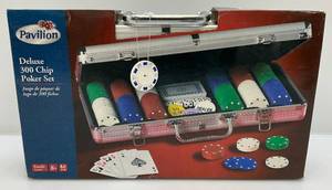 lot 164 image: Pavilion Brand Deluxe 300 Chip Poker Set (NIB)