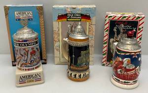 lot 184 image: Misc. Collectible  Steins (Most NIB)