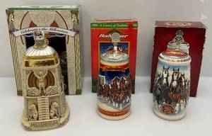 lot 190 image: Misc. Collectible Steins (Most NIB)