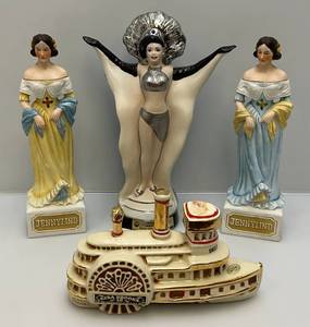lot 201 image: Misc. Collectible Jim Beam Showgirl Decanter & More (EMPTY)