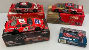 lot 205 image: Misc. 124 Scale Diecast Stock Cars Including Dale Earnhardt Jr. & Tony Stewart (NIB) 1 BANK & More