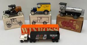 lot 211 image: Misc. Diecast Collectible Vehicles Some Have Advertisement Including Jim Beam And Michelob & Some Are Banks (NIB)