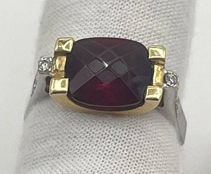 Beautiful Womens 14KT White Gold Garnet and Diamond Ring (Size 6.5) (5.9 grams total weight) - $100 Reserve - Shipping Available