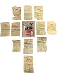 Vintage Season 1955 MacGregor Baseball Rule Book and 1940s Minneapolis Sporting Goods Store Receipts (Corries, Popes, Richman Bros.) - Shipping Available