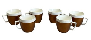 Vintage Melmac Bronze & White CoffeeTea Cups in Good Condition - NO Shipping