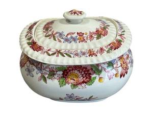 Beautiful Vintage Copeland Spode Spodes Aster Covered Sugar Dish (5 W x 3.5 T) - NO Shipping