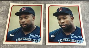 Lot of (2) Kirby Puckett Minnesota Twins 1989 Topps Pocket Folders (9.5 x 11.75) in Nice Condition - NO Shipping