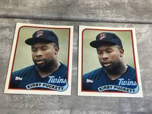 Lot of (2) Kirby Puckett Minnesota Twins 1989 Topps Pocket Folders (9.5 x 11.75) in Nice Condition - NO Shipping