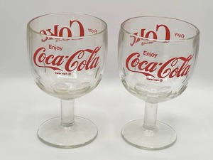 Vintage 6 Coke Coca-Cola Stemmed Heavy Glass Goblets in Good Condition - NO Shipping