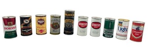 Neat Collection of Vintage Pull-Top Domestic Beer Cans (Empty) - Schells Golden 16, Genesee, Peter Hand, O-Keefe Ale, Fyfe & Drum, Grain Belt Bock Beer, Dow Black Horse Ale, Dorans Lager - NO Shipping