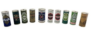 Nice Vintage European and Australian Pull-Top Beer Cans (Empty) - Koff, Tuborg, Carlsberg, Karjala, Fosters, Erikois, and Aura - NO Shipping