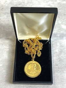 Vintage 1980 24-Karat Gold-Plated Susan B. Anthony Coin Pendant Necklace (23 Long) w COA - Shipping available