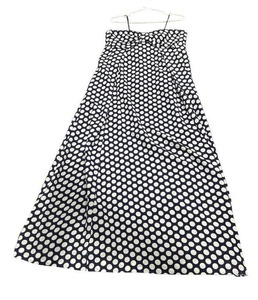 J. Crew Navy BlueWhite Strapless Bow-front Polka Dot Dress (Size 10) (46 Long) in Nice Condition - Shipping Available