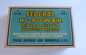 lot 23 image: Vintage Federal shotgun shell box in mint condition