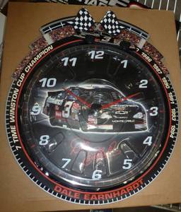 lot 41 image: Dale Earnhardt clock - car races around the clock on the hour