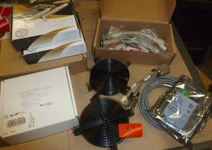 lot 53 image: Lot of computer parts, 1 TB Seagate hard drive, 5 USB cards, 30 fan covers, various cables, 4 USB signal extenders all New