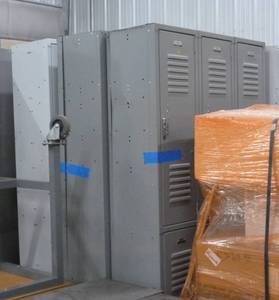lot 104 image: THREE 3-section lockers