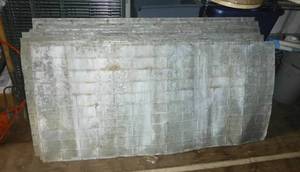 lot 109 image: TWO pieces of Vintage Barn Tin with brick pattern 60x28
