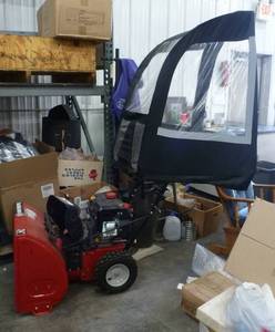 lot 3 image: MTD 24 inch snowblower with soft sided cab, used very little