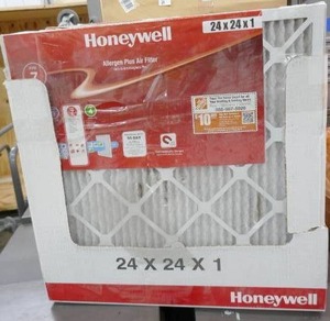 lot 140 image: Box of 12 Honeywell 24x24x1 furnace filters