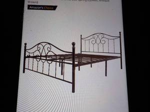 lot 60 image: Metal Full Size Bed Frame box is d...
