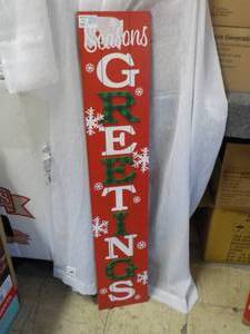 lot 21 image: Seasons Greeting Sign 8 x 42...