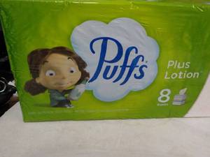 lot 114 image: 8 boxes Puffs 2 ply Facial Tissues...